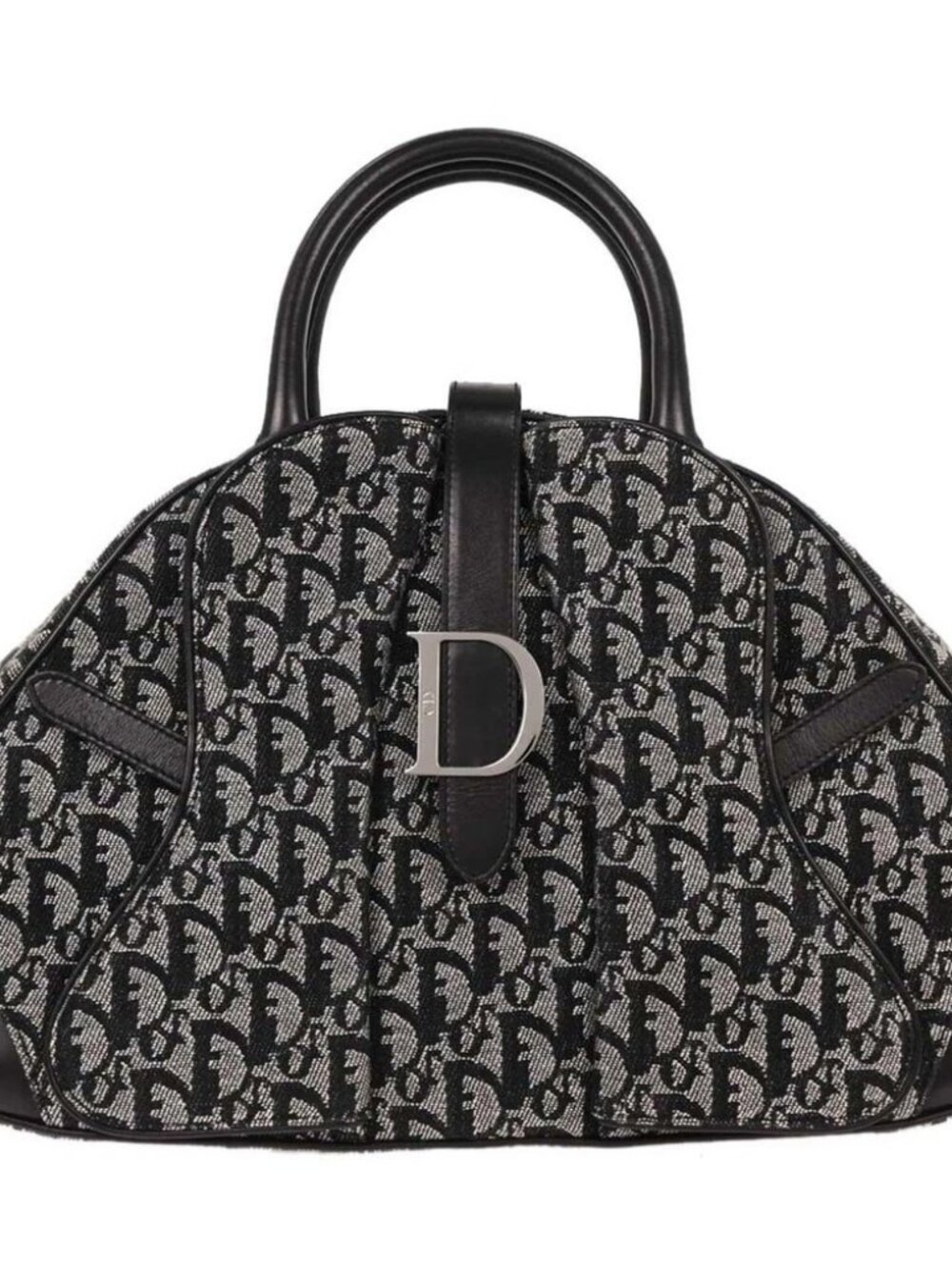 Christian Dior Black Double Saddle Trotter Handbag